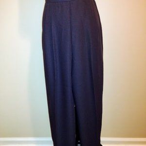 John Roberts, Pants, NavyBlue, Size-12, No Hem, Back-zipper, Dry-Cleaned